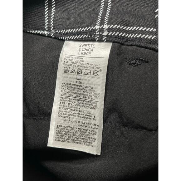 Old Navy High Rise Pixie Skinny Pants Pindot Black Windowpane Womens 2 Petite - Picture 6 of 7